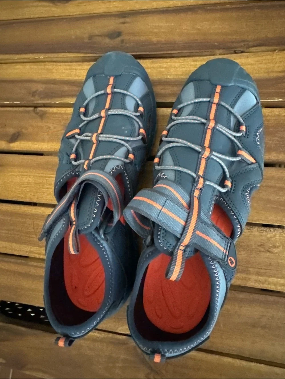 Merrell Sandals Youth 6M Blue Orange Water Shoes Hiking Camping Fishing